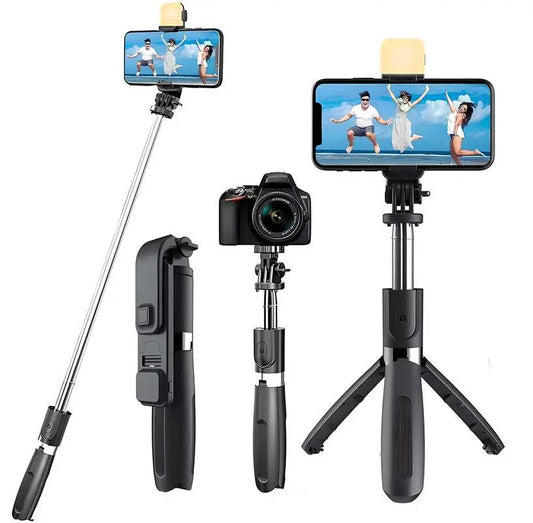 Extendable Flash 3-in-1 Selfie Stick Tripod with Bluetooth Remote 6aeb3c-2